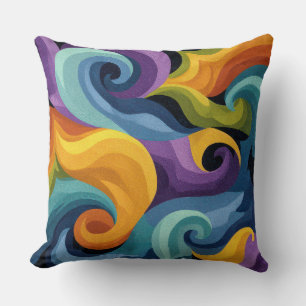 Coussin de jeté à tourbillon abstrait