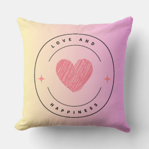 Coussin de jeté Amour & Bonheur