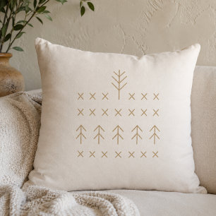 Coussin de jeté aux fils nordiques dorés