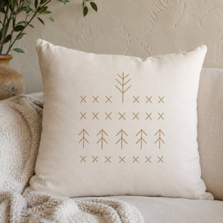 Coussin de jeté aux fils nordiques dorés