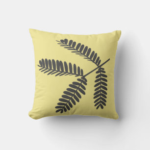 Coussin de jeté avec feuilles de branche d'arbre d