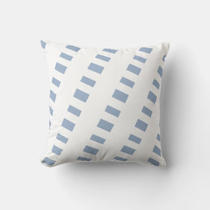 Coussin de jeté bleu et blanc à rayures carrées