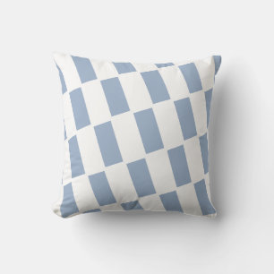 Coussin de jeté bleu et blanc à rayures carrées