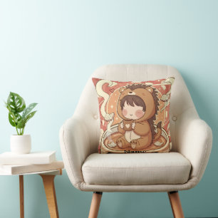 Coussin de jeté Café Hérisson Automne