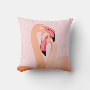 Coussin de jeté d'amour flamants roses , Flamant