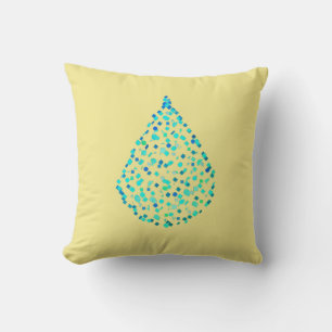 Coussin de jeté de gouttelettes de goutte d'eau tu