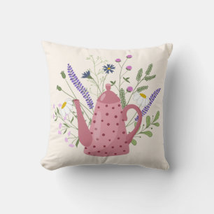 Coussin de jeté doodle pour l'heure du thé fantais