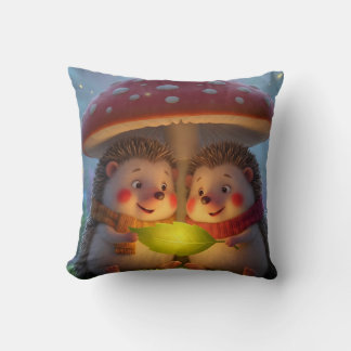 Coussin de jeté fantaisie hérisson de la forêt cos