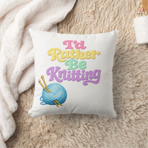 Coussin de jeté pour geek de fil à tricoter