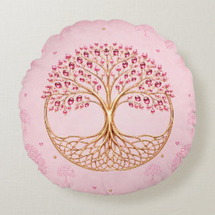 Coussin de jeté Tree of Life Design Rose tendre