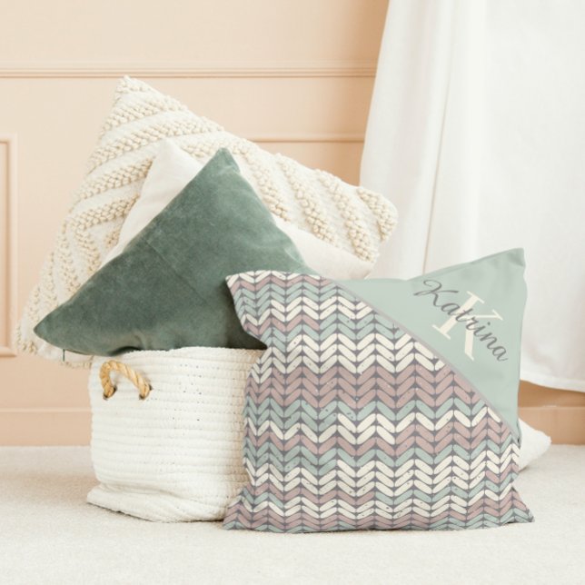 Coussin de jetée monogramme (Créateur téléchargé)