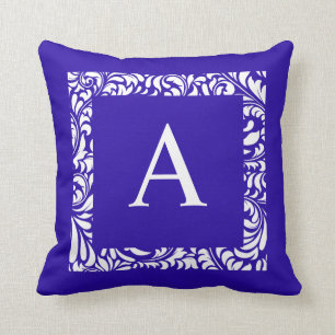 Coussin de jeton bleu Monogramme A