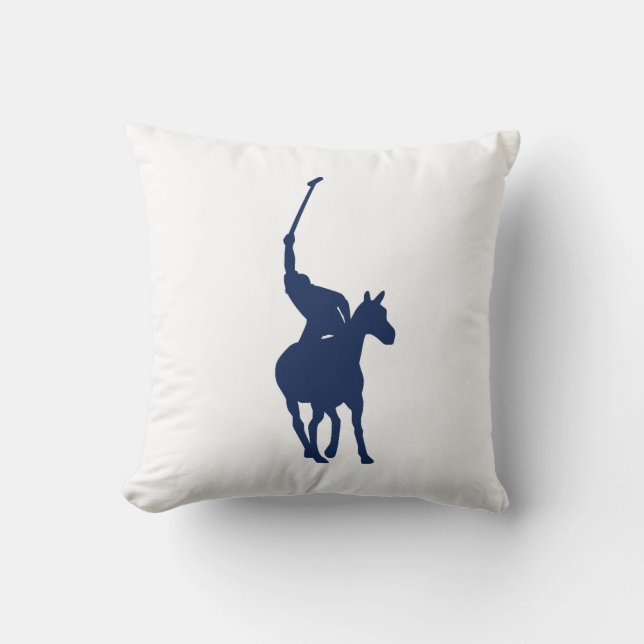 Coussin de joueur de polo de bleu marine (Recto)