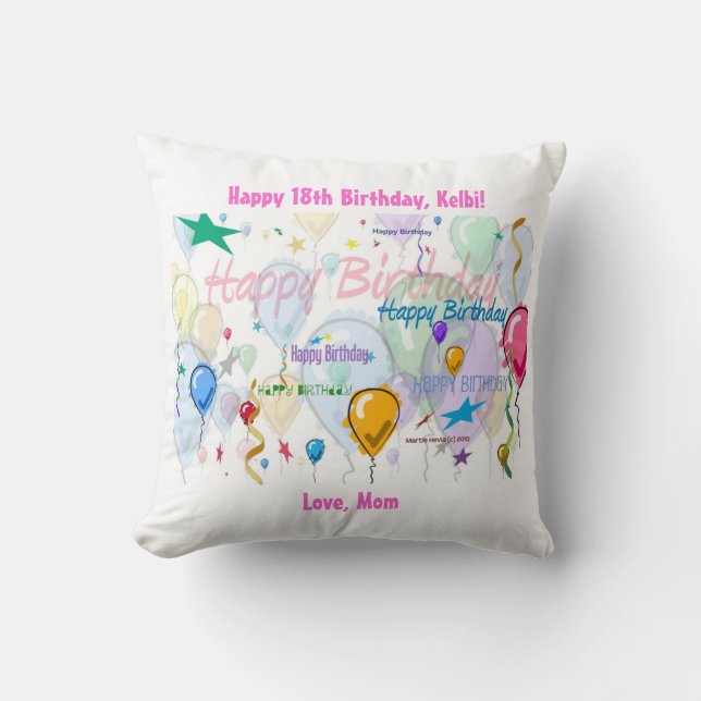 Coussin de joyeux anniversaire (personnalisez) (Recto)