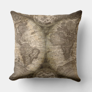 Coussin de la carte de l'ancien monde