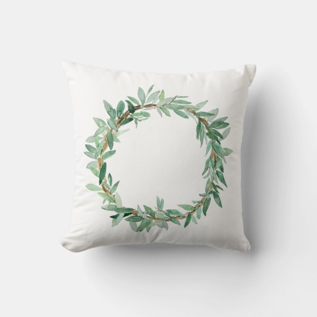 Coussin de la couronne d'aquarelle de la branche d (Recto)