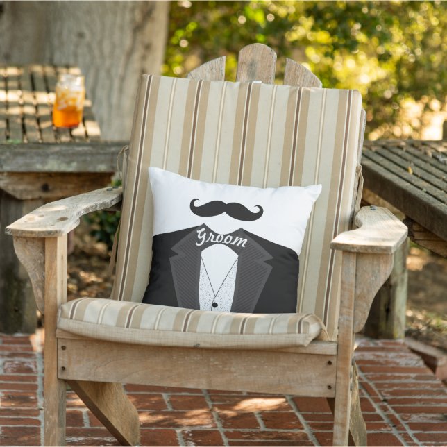 Coussin de la Cravate noire Mustache Tuxedo de Gro (Chaise)