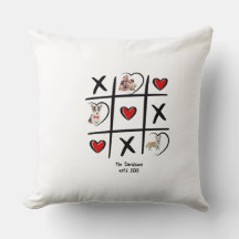 Coussin de la famille Tic-Tac-Toe avec photos