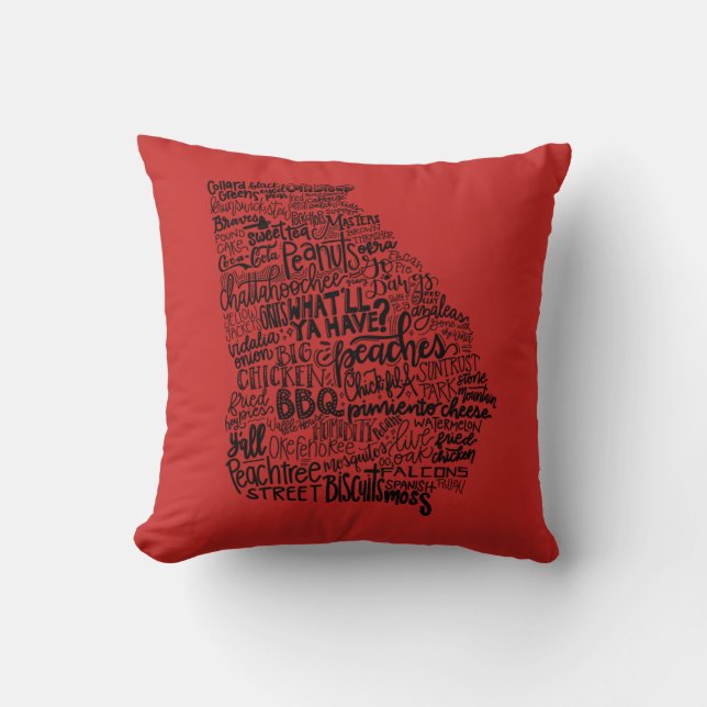 Coussin de la Géorgie - conception de Handlettered (Recto)