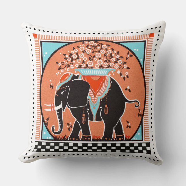 Coussin de la parade des éléphants à Orange (Recto)