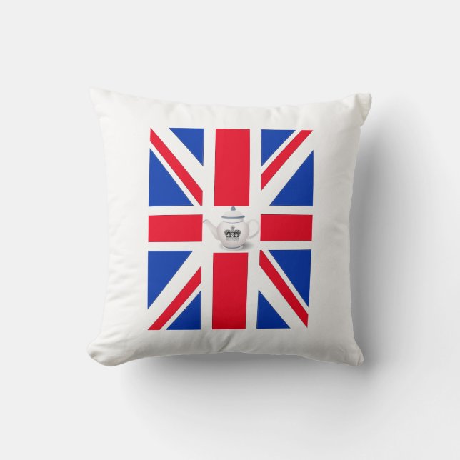 Coussin de la théière royale anglaise Union Jack (Recto)