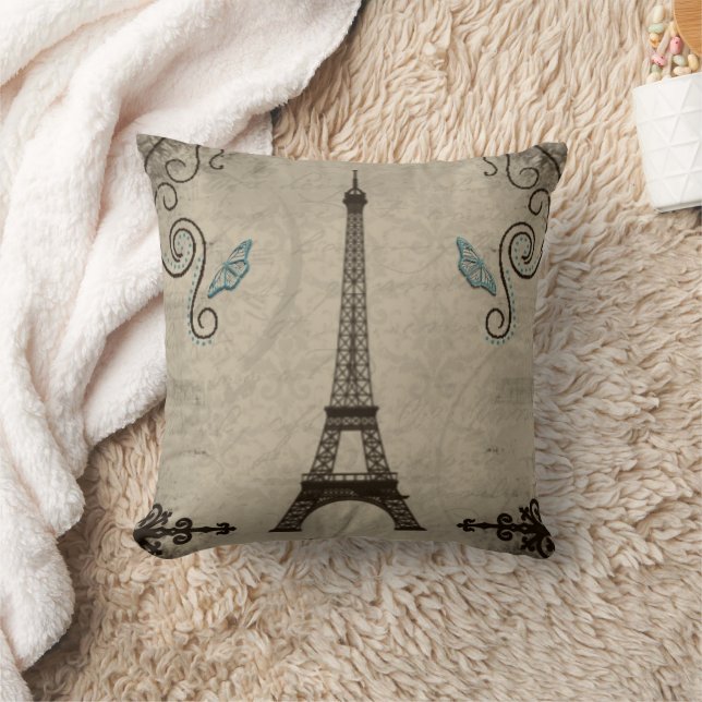 Coussin de la tour Eiffel Grunge American MoJo (Couverture)