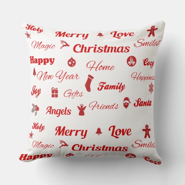 Coussin de la typographie de Noël (Recto)