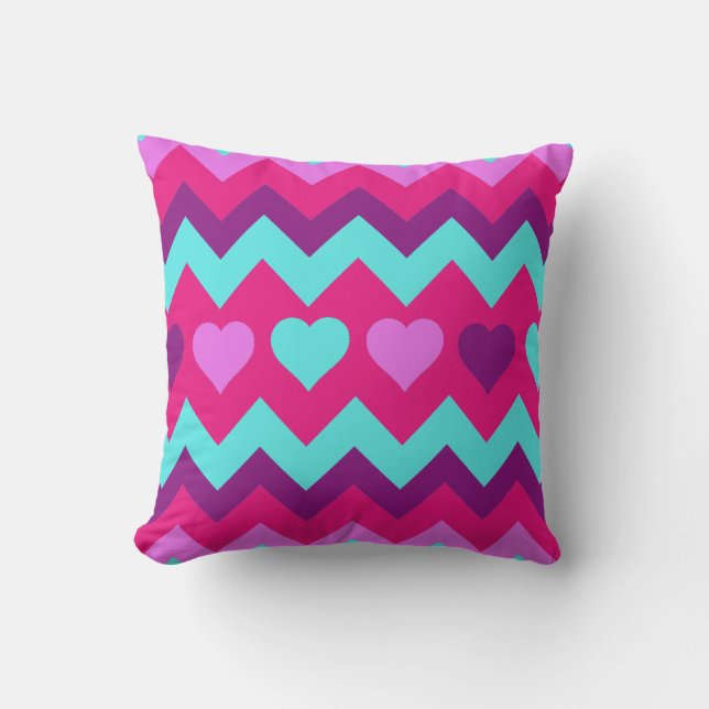 Coussin de l'adolescence turquoise rose de fille (Recto)