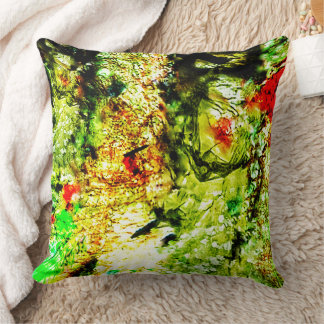 Coussin de lancer abstrait jaune, joie sans souci