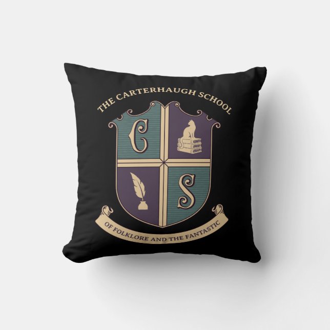 Coussin de lancer avec logo de l'école Carterhaugh (Recto)