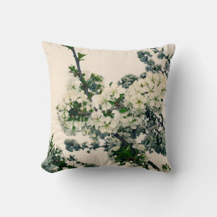 coussin de lancer de branche de fleurs de cerisier