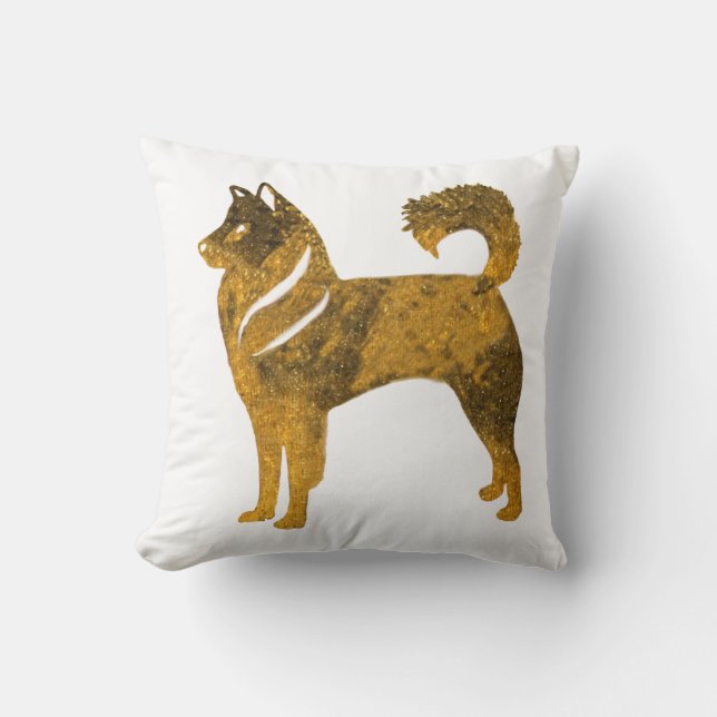 Coussin de lancer de chien doré husky (Recto)