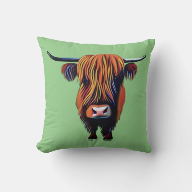 Coussin de lancer de vache Highland/coussin (Recto)