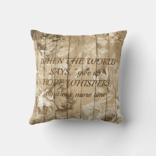 Coussin de lancer encourageant avec citation sur l