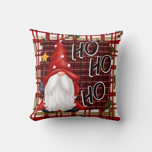 Coussin de lancer Gnome de Noël (Recto)