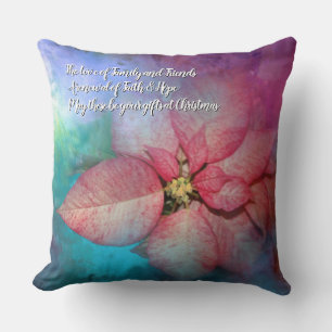 Coussin de lancer Poinsettia de Noël 26