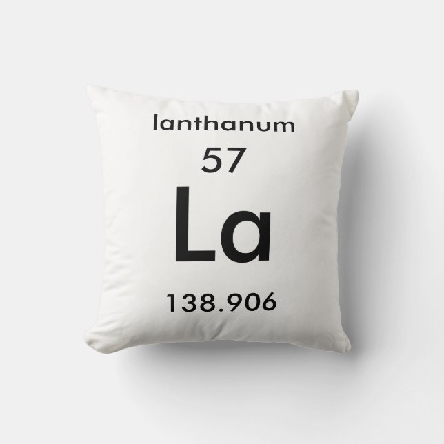Coussin de lanthane du tableau périodique 57 (Recto)