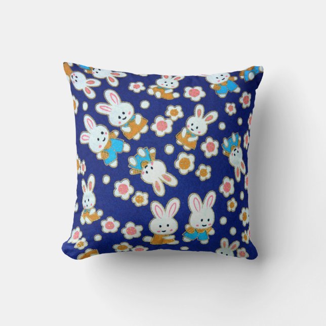 Coussin de lapins de cartons mignons (Recto)
