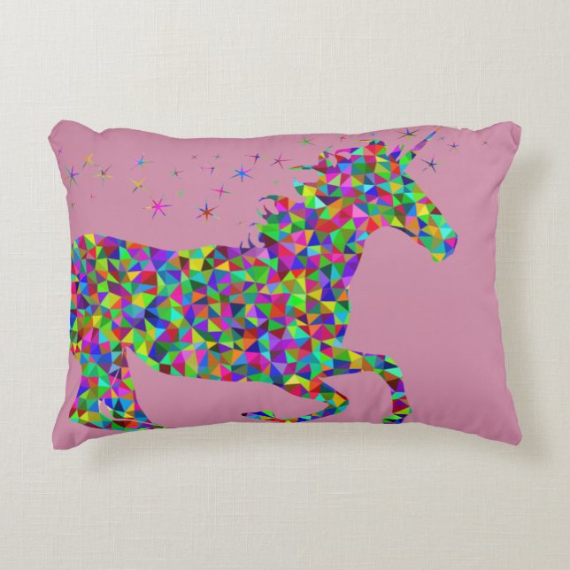 Coussin de licorne d'étincelle d'arc-en-ciel (Devant)