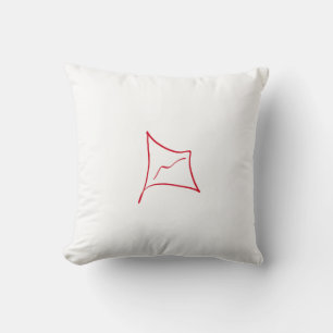 Coussin de ligne de drapeau rouge minimaliste d'ar