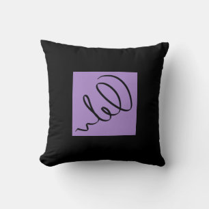 Coussin de ligne noir minimaliste d'art abstrait