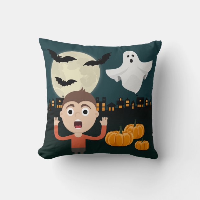 Coussin de l'illustration de chauves-souris Hallow (Recto)