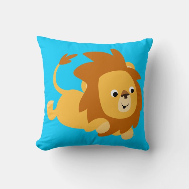 Coussin de lion gambadant de dessin animé mignon (Recto)