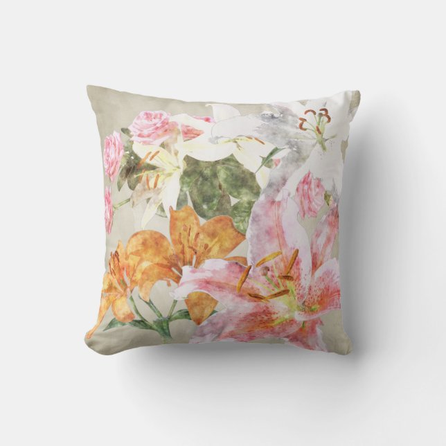 Coussin de lis d'aquarelle (Recto)