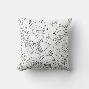Coussin de livre de coloriage de renard