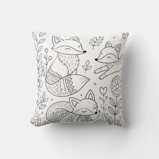 Coussin de livre de coloriage de renard