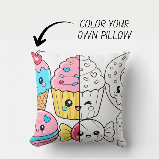 Coussin de livre de coloriage mignon Kawaii