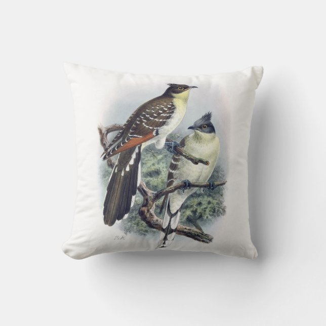 Coussin de l'oiseau Coucou à points grands (Recto)