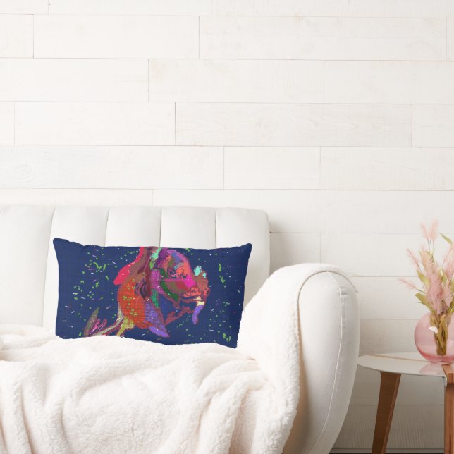 Coussin de Lumbar à fleurs de couleurs vives (Canapé)