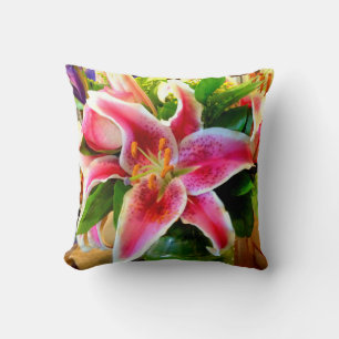 coussin de lys stargazer rose